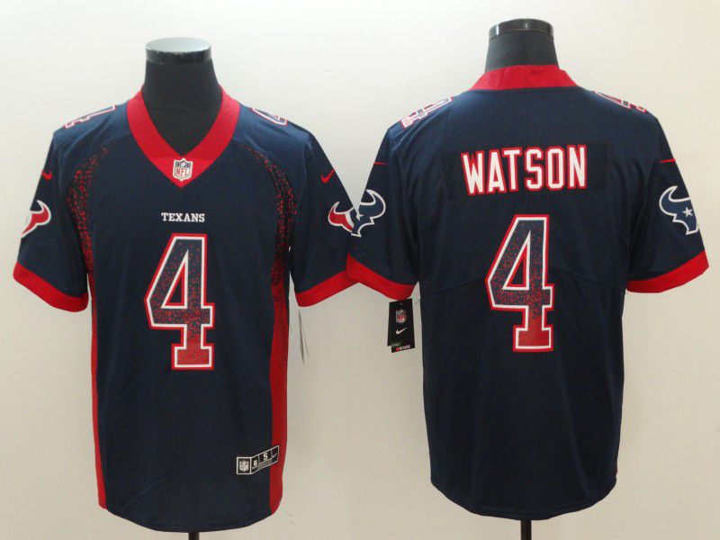 Men Houston Texans #4 Watson Blue Drift Fashion Color Rush Limited NFL Jerseys